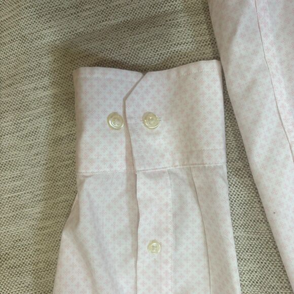 Banana Republic Mens White Pink Pattern Button Down Long Sleeve Shirt Sz Large - Picture 5 of 10